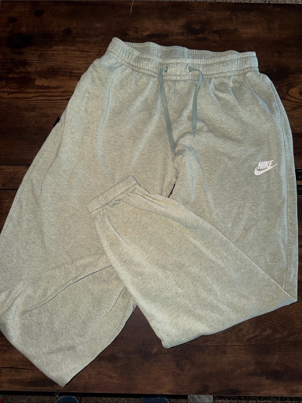 Nike Light Green Fleece Joggers with Logo